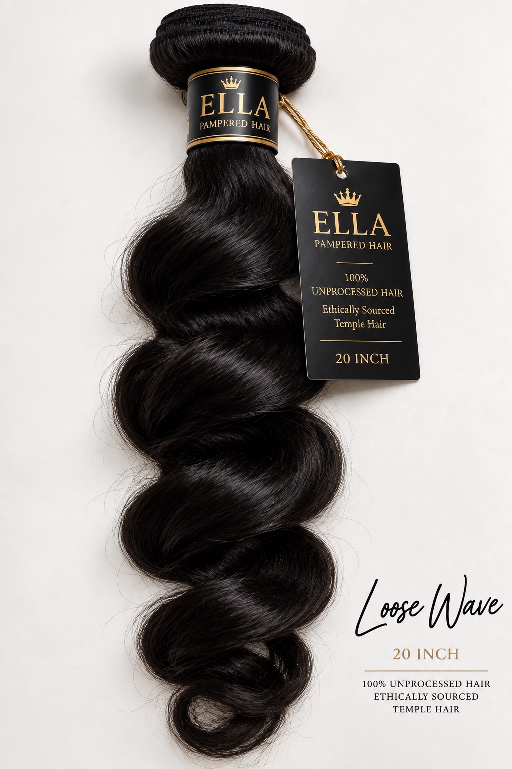 Ella Pampered Hair Natural Wave 20 inch raw hair bundle